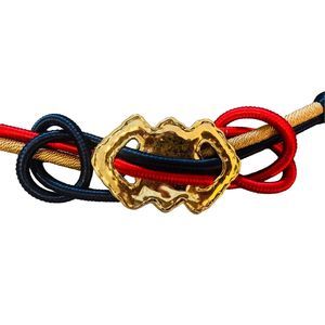 “A classic touch” Vintage multicolor very unique belt with golden buckle